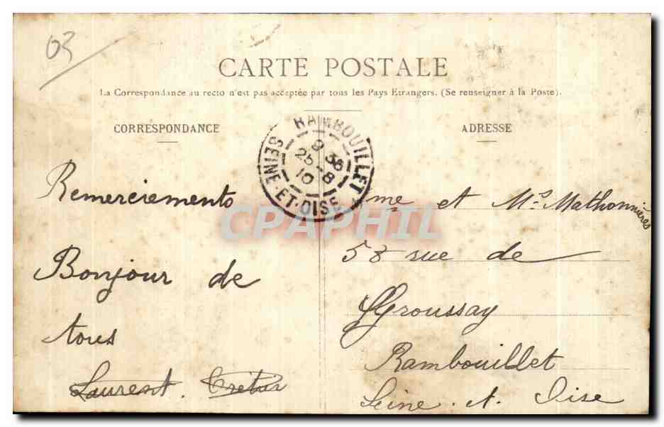 CPA Moulins Jacquemart — Rückseite