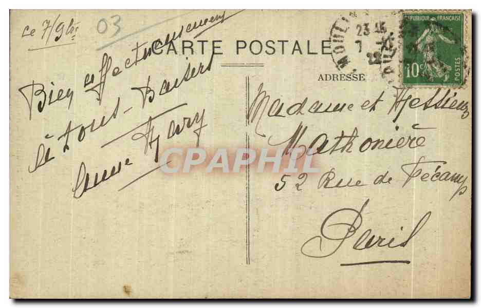 CPA Moulins Enfants Bourbonnais Folklore Costume — Verso