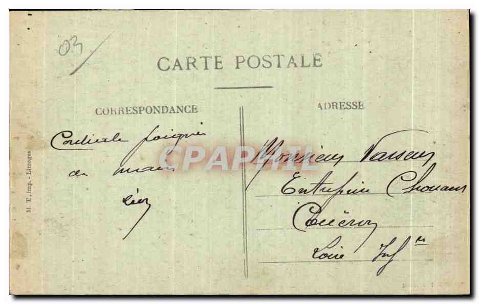 CPA Montlucon Vue generale des nouvelles casernes Militaria  — Rückseite