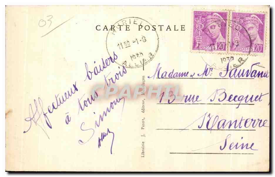 CPA Montlucon Allier l Eglise Notre Dame — Rückseite