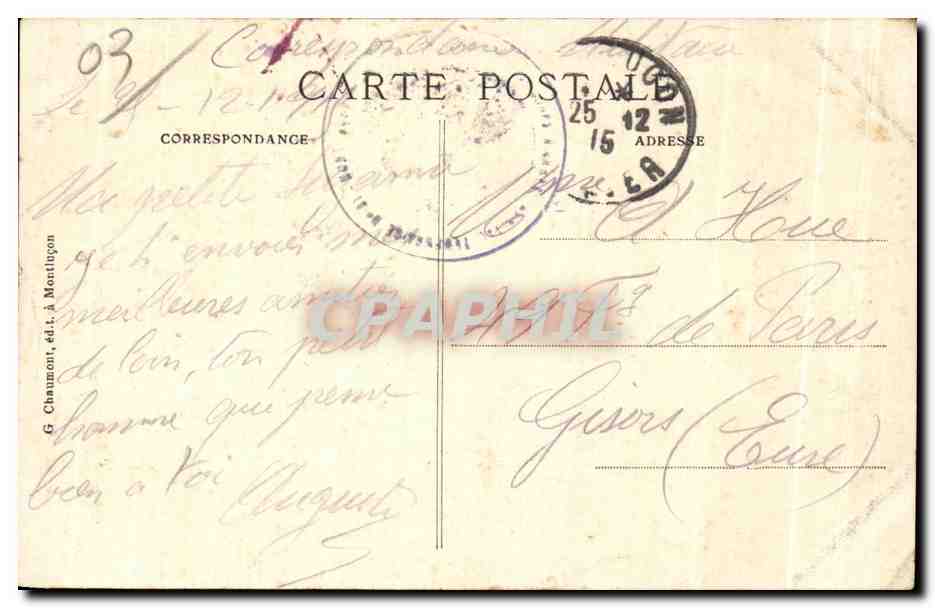 CPA Environs de Montlucon Le Chateau de Passet — Reverso