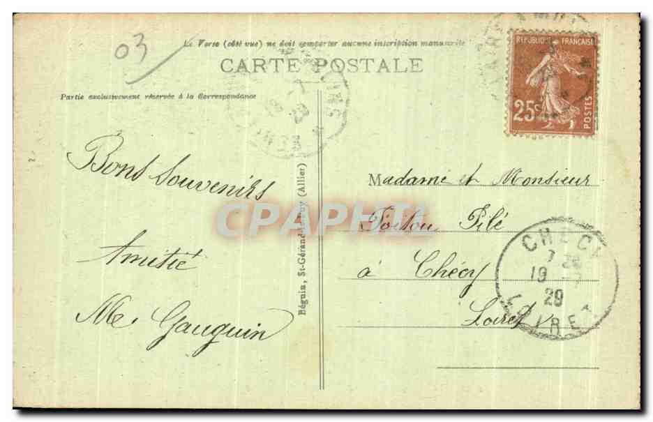 CPA Bourbon l Archambault Vue Generale — Verso