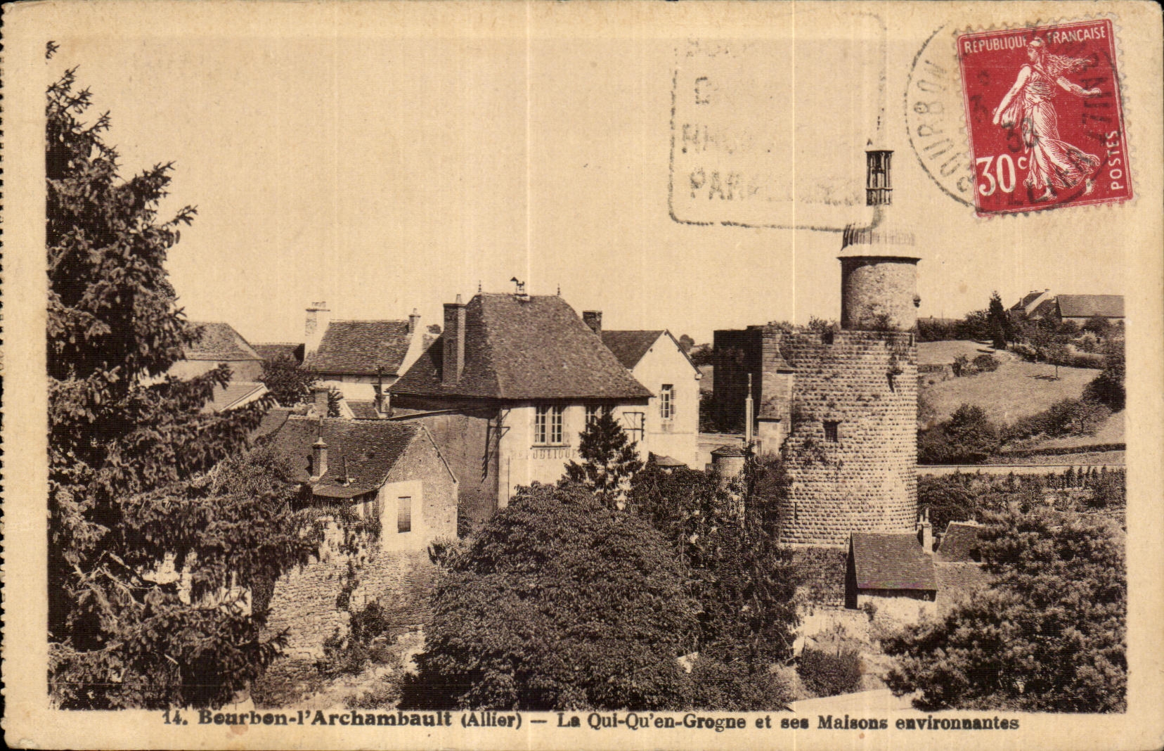 CPA Bourbonnaise L Archambault Allier La qulen Grogne et les Malsons enviromantes