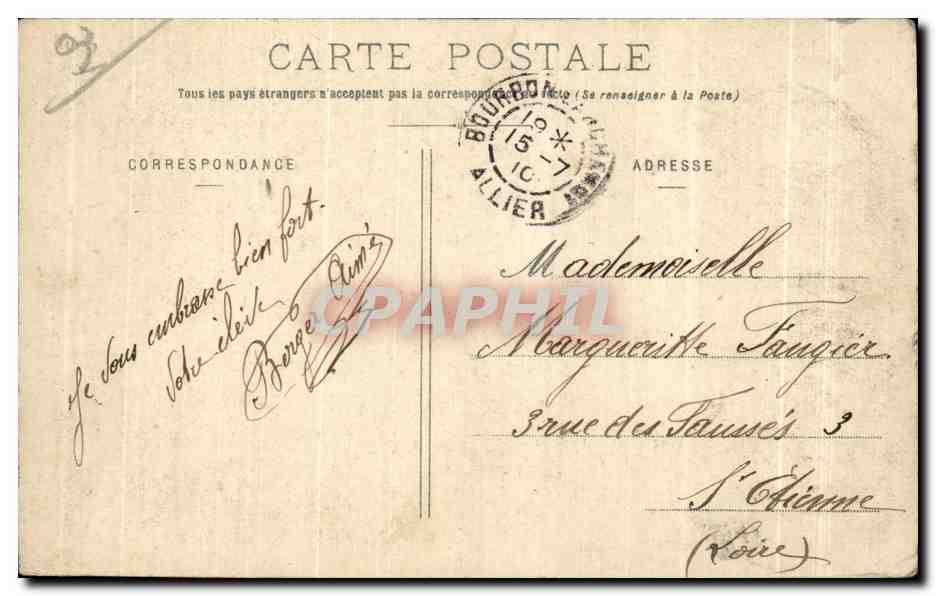 CPA Bourbon l Archambault L Eglise — Verso