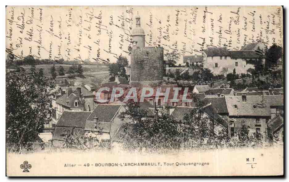 CPA Allier Chateau de Bourbon l Archambault Tour Quiquengrogne
