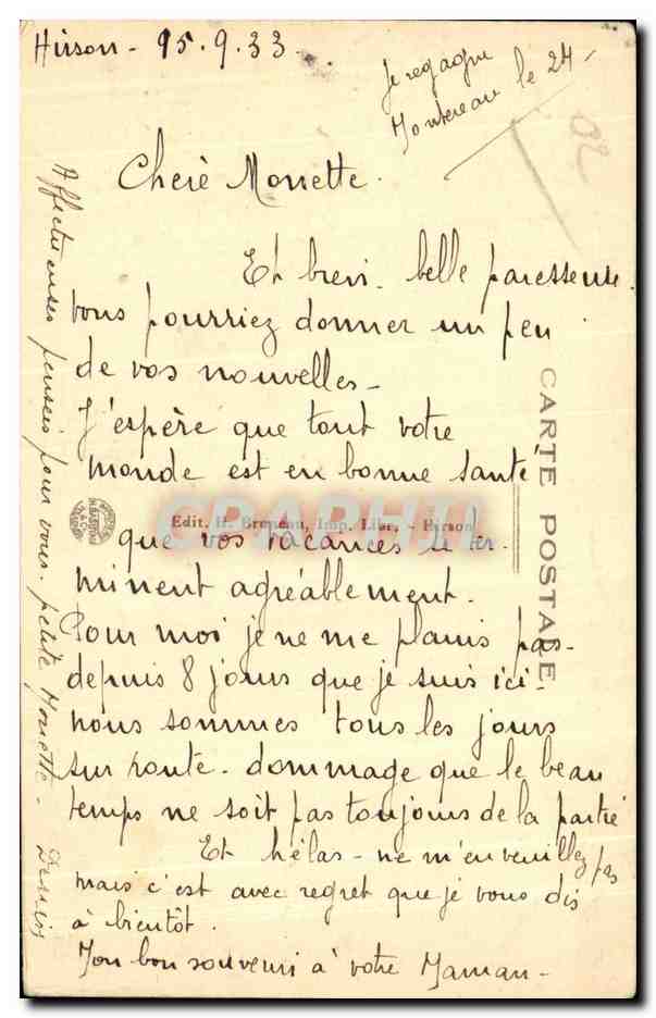 CPA Hirson Etang du Pas Bayard — Rückseite