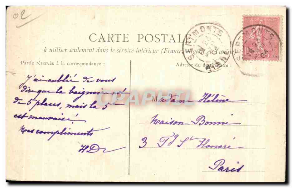 Château de Montes — vue panoramique — éditeur inconnu — Verso