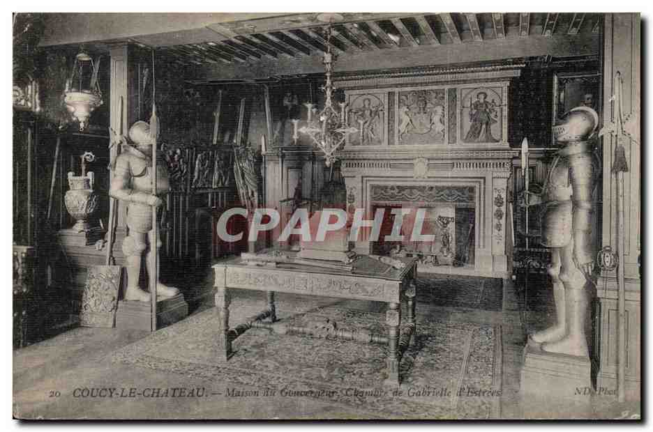 Coucy-le-Château — Maison du Guncel, Chambre de Gabrielle d'Estreves — ND. Plac