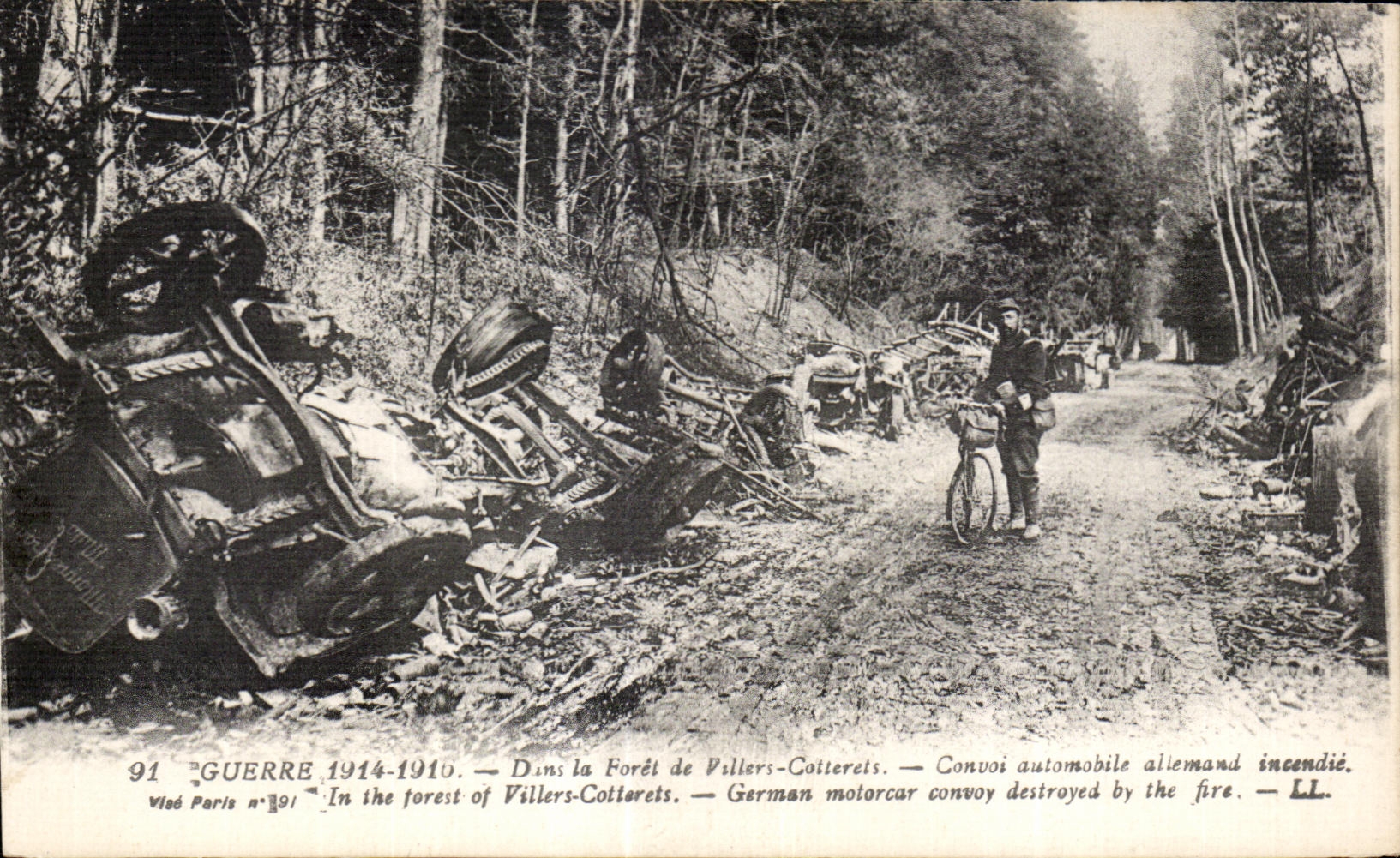 Forêt de Villers-Cotterêts — Convoy automobile allemand incendié — Wied Paris n°91