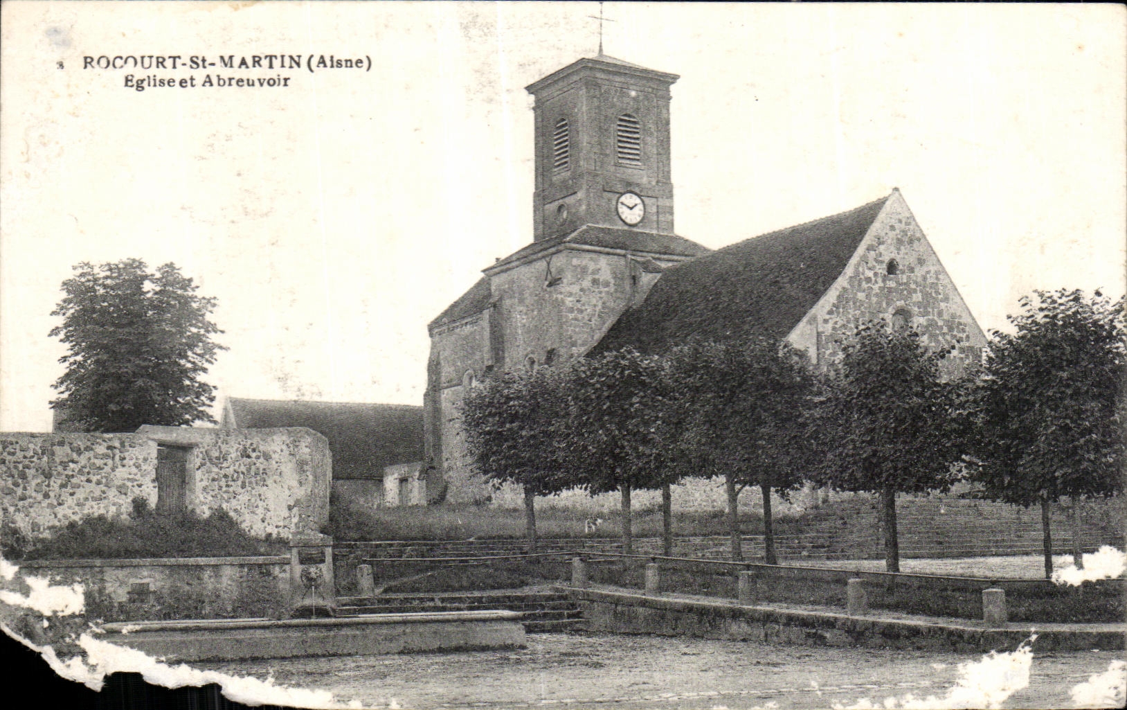 Rocourt-St-Martin (Aisne) — Église et Abreuvoir — éditeur inconnu, n° 3