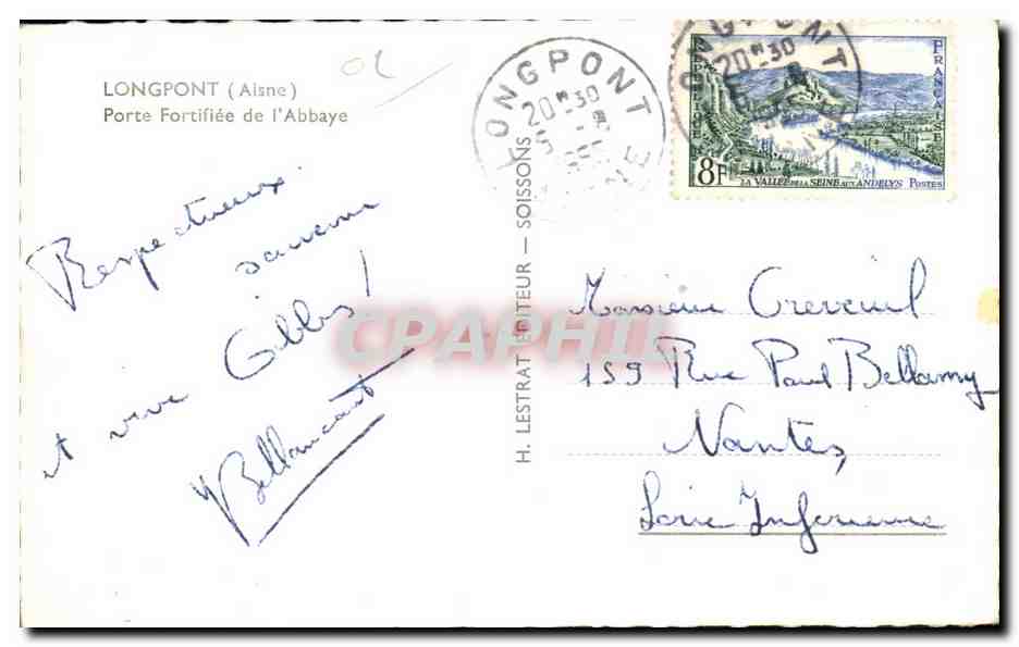 CPA Longpont Aisne Porte Fortiflee de l Abbaye — Rückseite