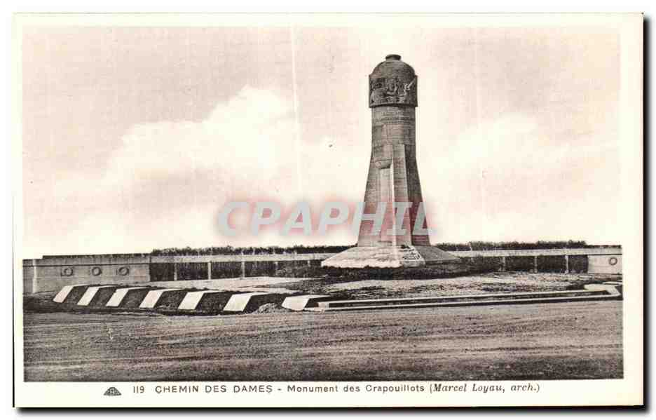 CPA Chemin des Dames Mounment des Crapouillots Militaria