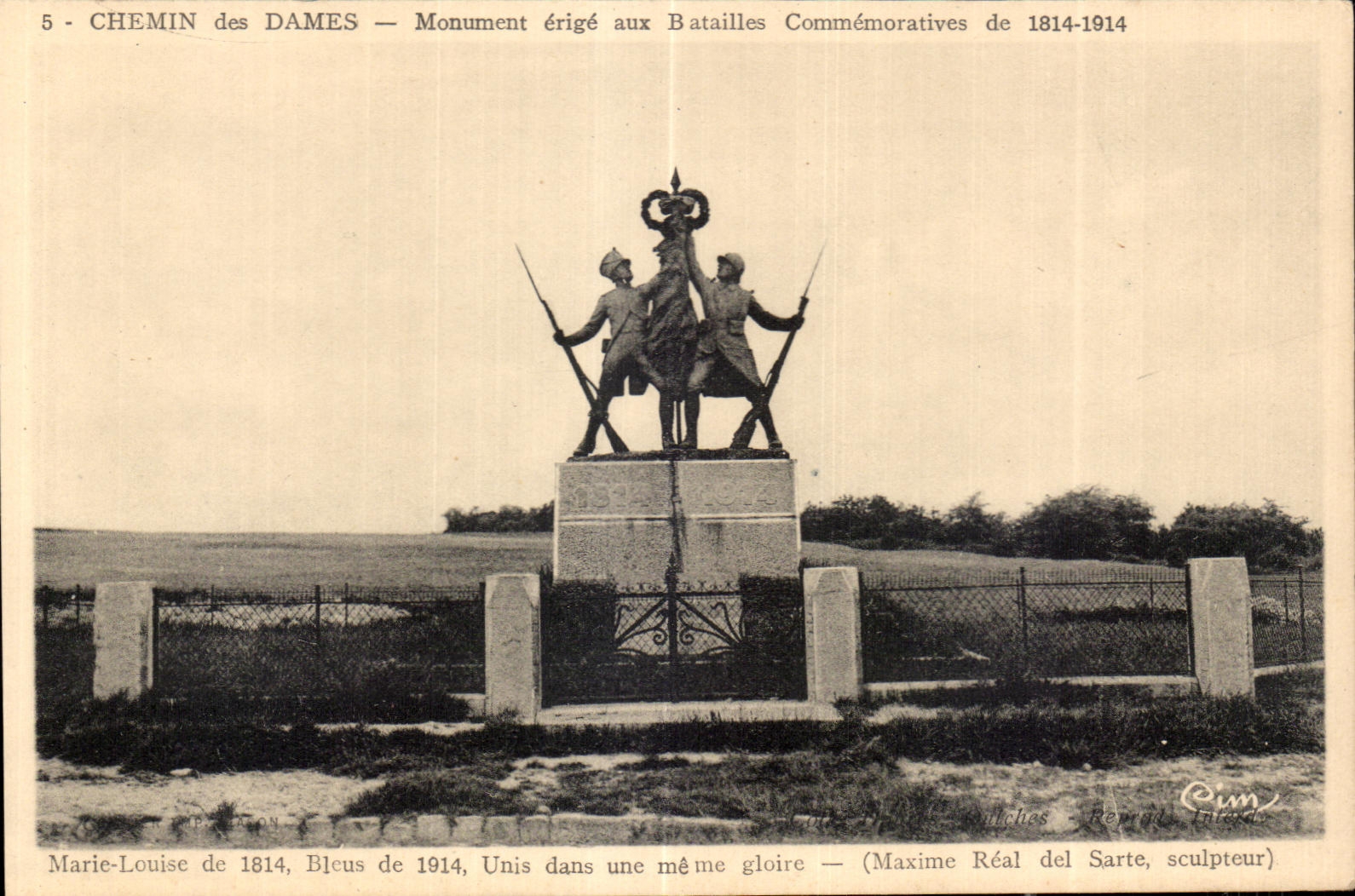 Chemin des Dames — Denkmal für die Gedenk Schlachten von 1814-1914 — Reprod. Inter. — Nr. 5