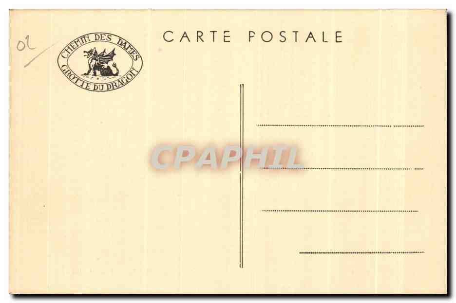 CPA Caverne du Dragon Barrage etabli dans la Caverne et emplacement du Central de Telephone Militaria — Rückseite