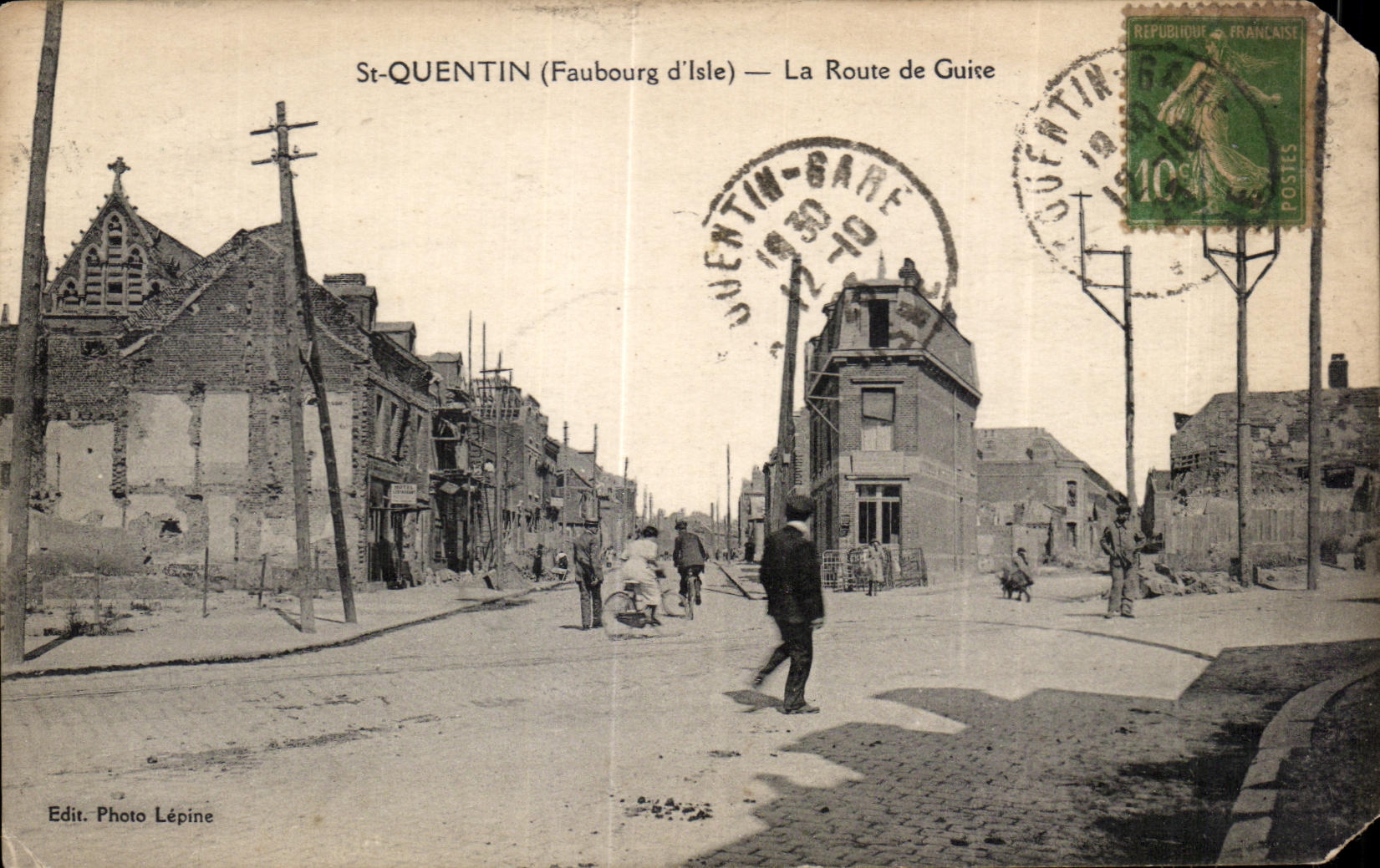 CPA Saint Quentin Faubourg d Isle La Route de Guise