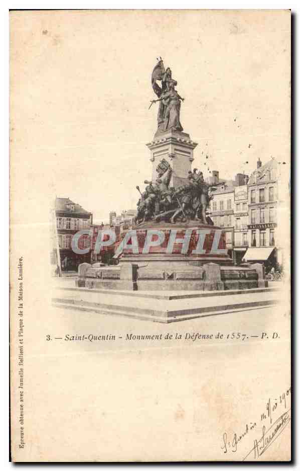CPA Saint Quentin Monument de la Defense de 1557