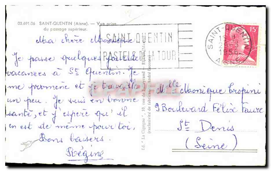 La Cigogne — Vue prise du passage supérieur — Éd. La Cigogne, n° 02.691.06 — Rückseite