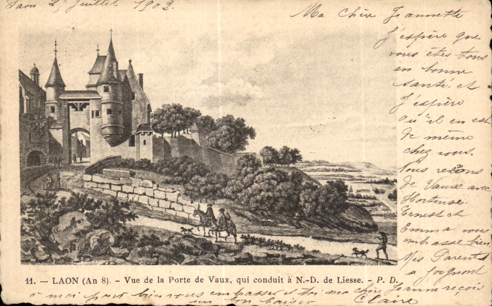 Laon (Aisne) — Vue de la Porte de Vaux, qui conduit à N.-D. de Liesse — P. D.