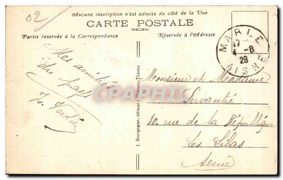 CPA Laon (Aisne) Porte de Soissons et la Tour penchee — Rückseite