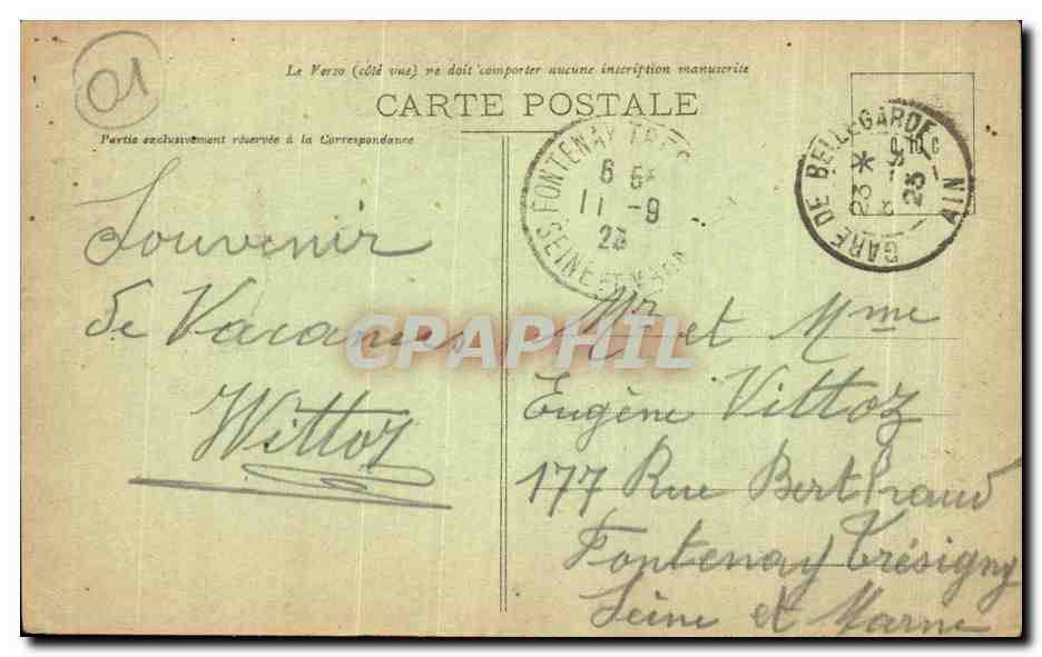 CPA Chezery Vallee de la valserine et Monts  — Rückseite