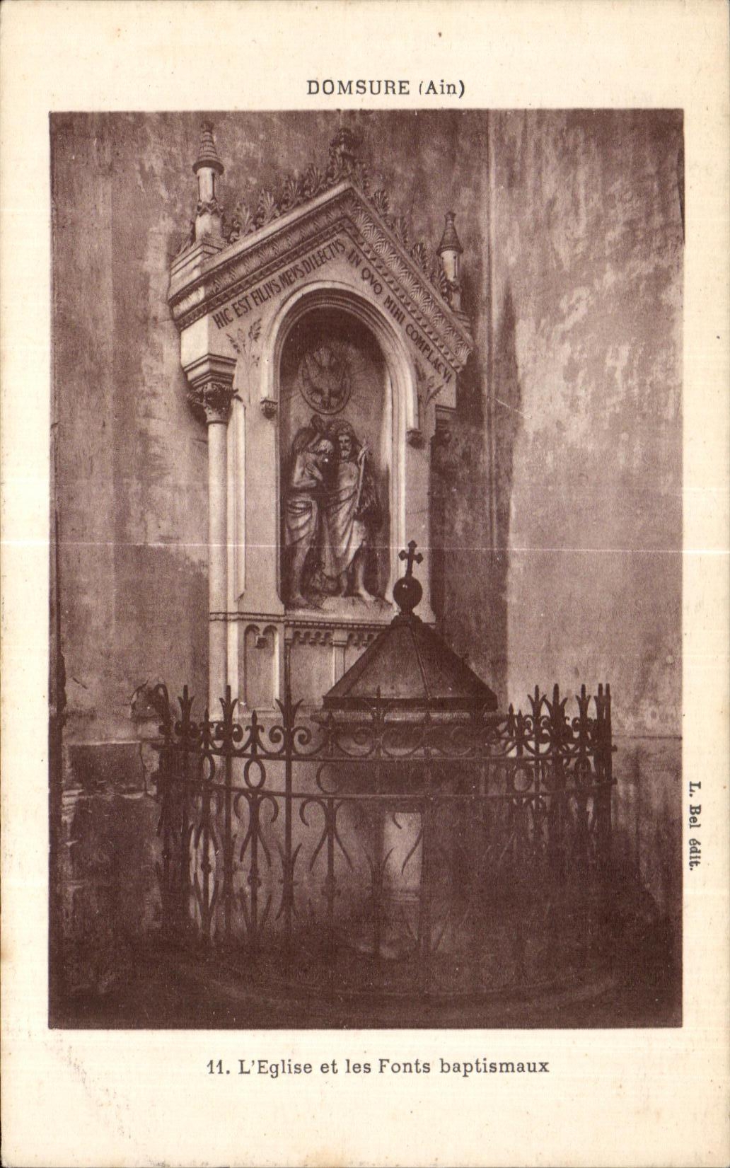 CPA Domsure Ain L Eglise et les Fonts baptismaux