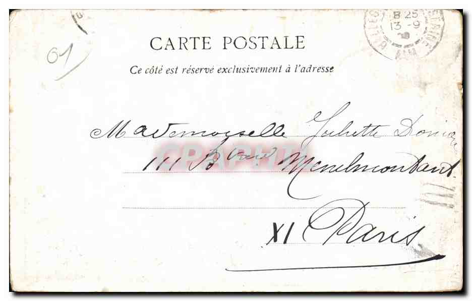 CPA Bellegarde Chateau de Musinens — Rückseite