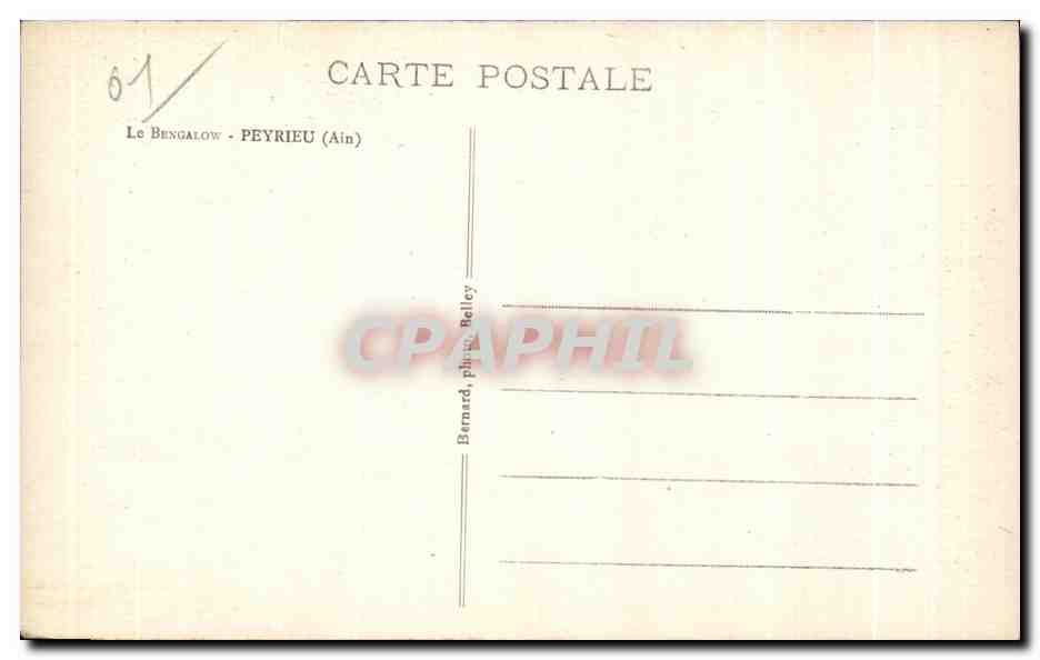 CPA Le Bengalow Peyrieu Ain — Rückseite