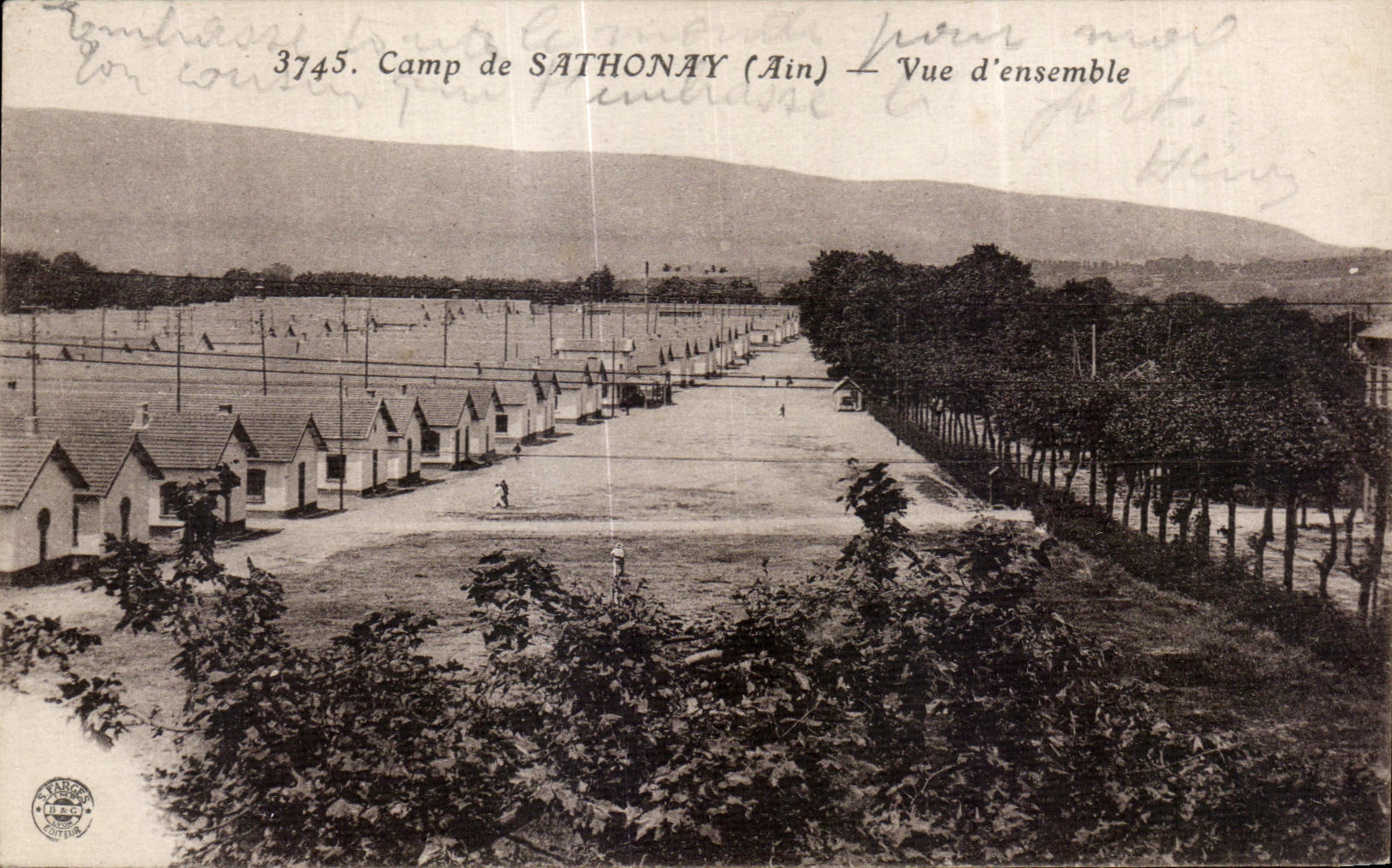 CPA Camp de Sathonay Ain Vue d ensemble Militaria 