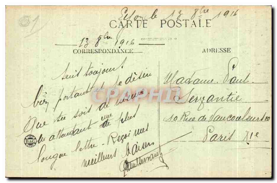 CPA Perouges Vielle Porte forte — Rückseite