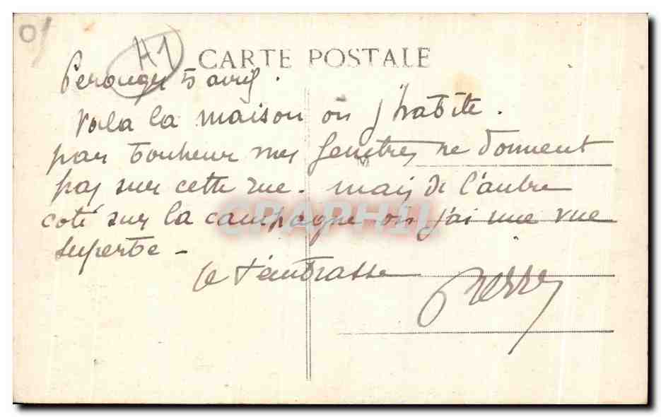 CPA Maison a Perouges — Rückseite