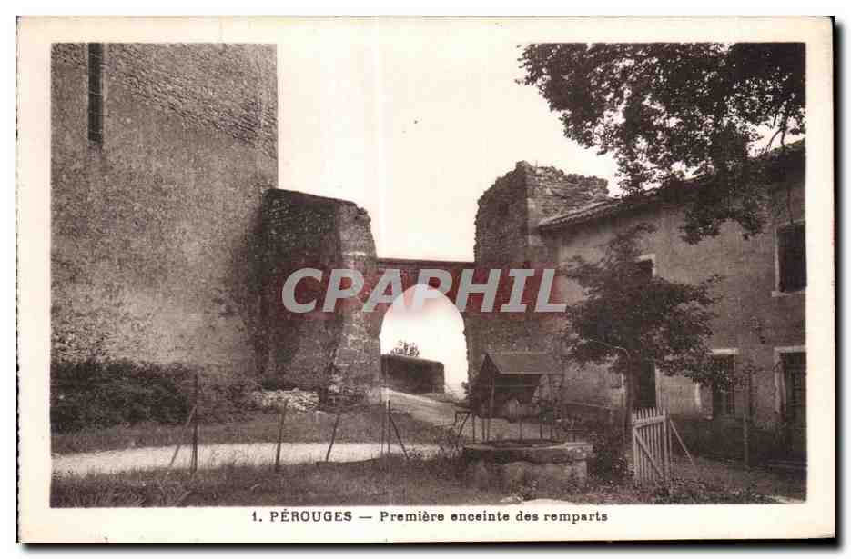 CPA Perouges Premiere enceinte des remparts
