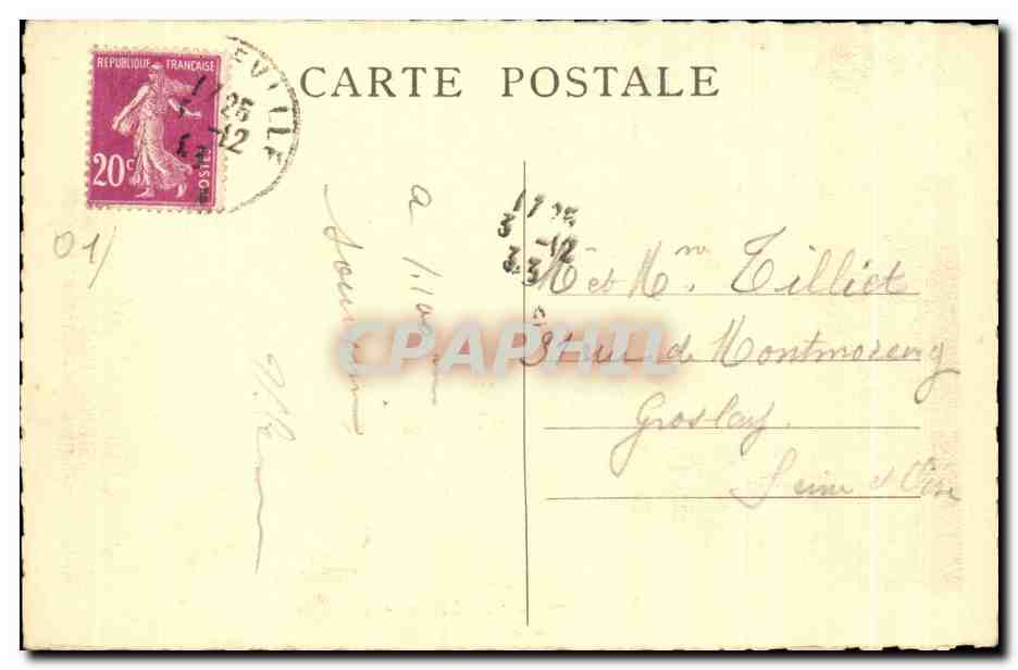 CPA Hauteville Ain Le Grand Hotel et Angeville — Rückseite