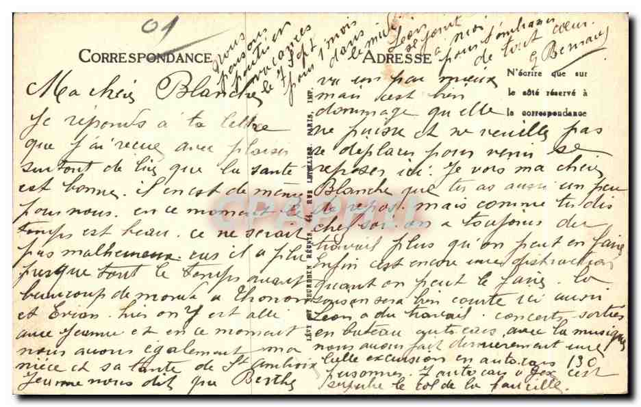 CPA Gex Vue generale et le Mont Jura — Rückseite