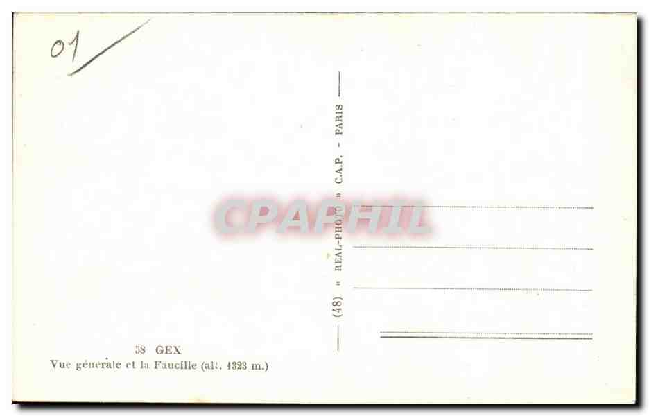 CPA Gex Vue generale et la Faucille — Rückseite