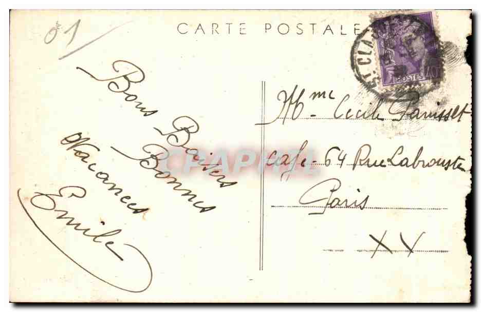 CPA Genissiat Ain Plan incline et Sonnette battage palplanches — Rückseite