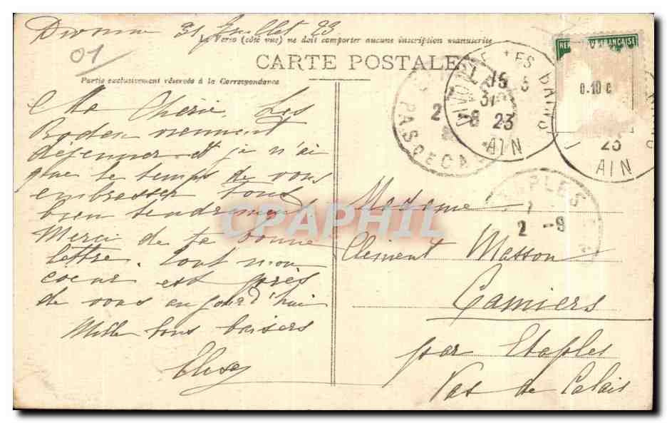 Divonne-les-Bains — Le Pont de Plan sur la Divonne — éditeur La Ménardière (Diposé) n°372 — Verso