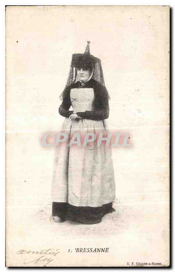 CPA Bressane Folklore Costume Coiffe 