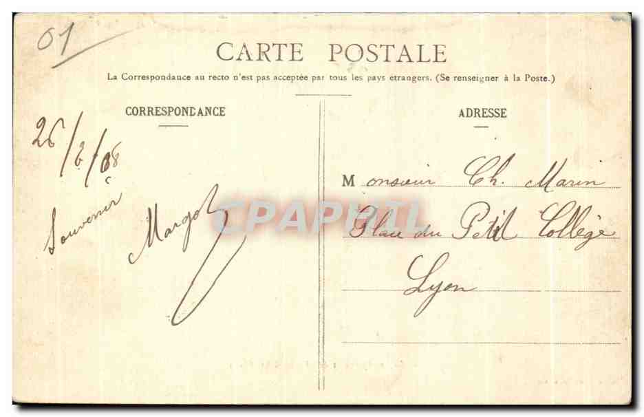 CPA Vues du Presbytere et de l Eglise d Ars (Ain) — Rückseite
