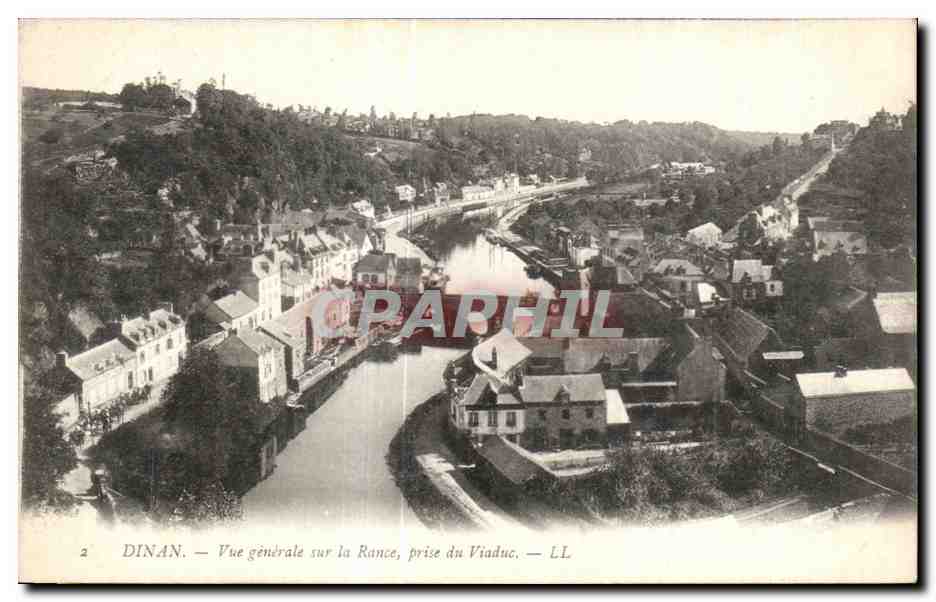 Dinan — Vue générale sur la Rance, prise du Viaduc — LL