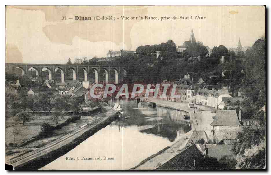 Dinan (C.-du-N.) — Vue sur la Rance, prise du Saut à l'Ane — Edit. J. Passemard, Dinan