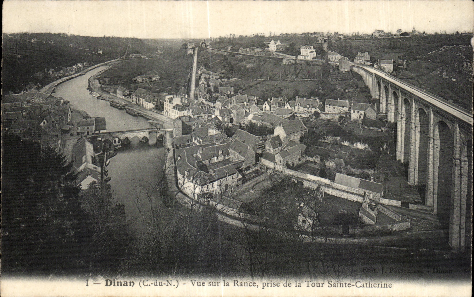 Dinan (C.-du-N.) — Vue sur la Rance, prise de la Tour Sainte-Catherine — J. Passement, Dinan
