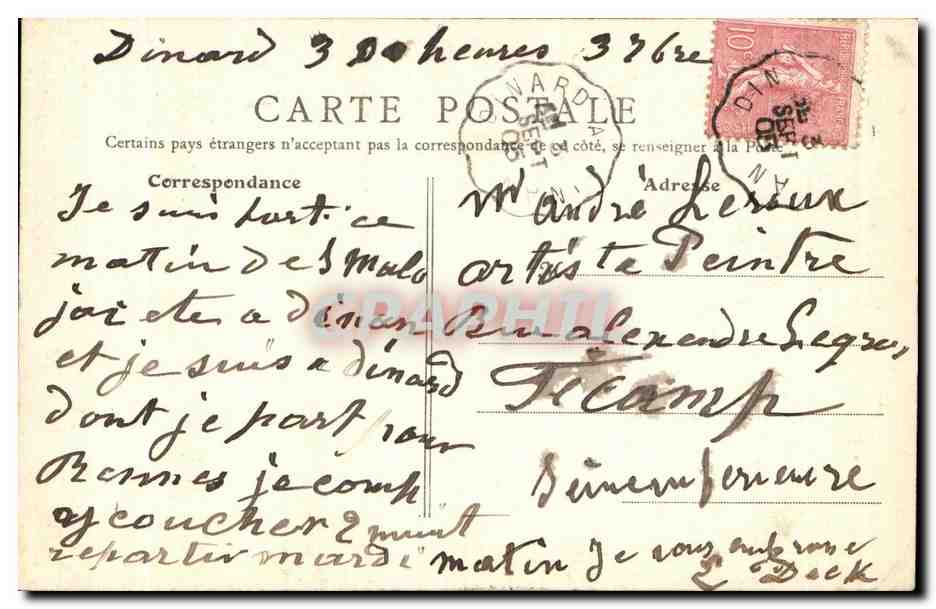 Dinan (C.-du-N.) - Porte du Pélican, rue Haute-Voie — J. Passemard, édit., Dinan — Rückseite