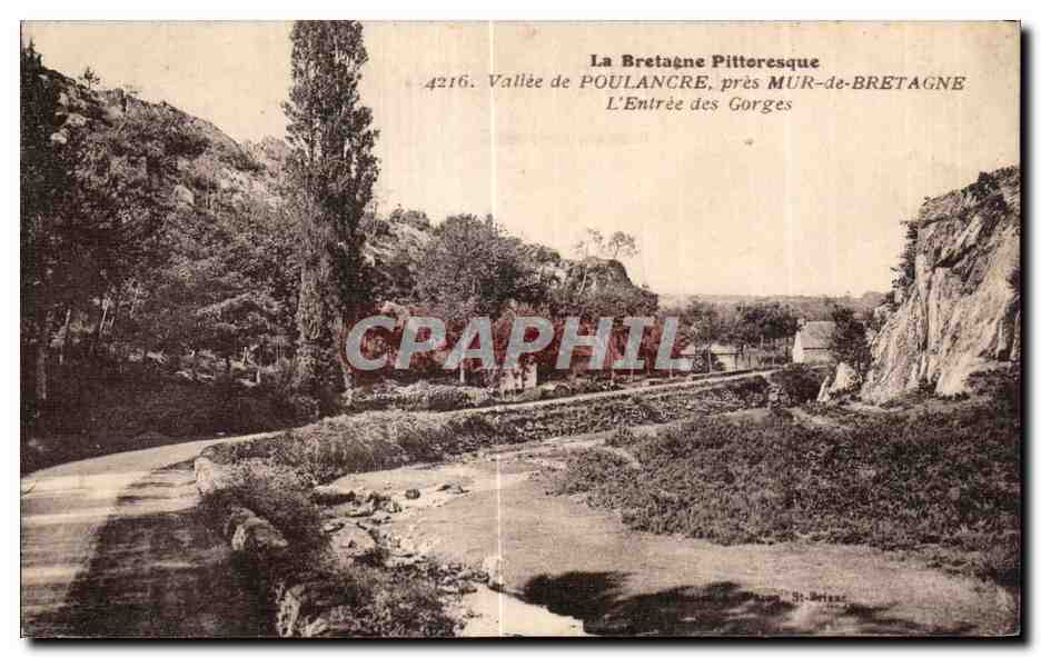 Vallée de Poulancre, près Mur-de-Bretagne — L'Entrée des Gorges — La Bretagne Pittoresque — n° 4216