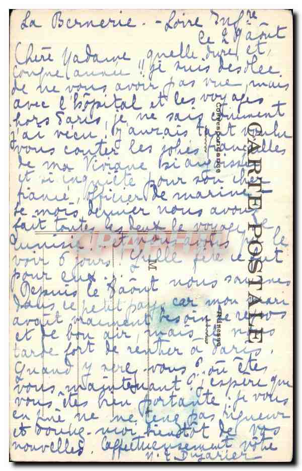 CPA La Bernerie Rochers De La Patorie un jour De Tempete — Rückseite