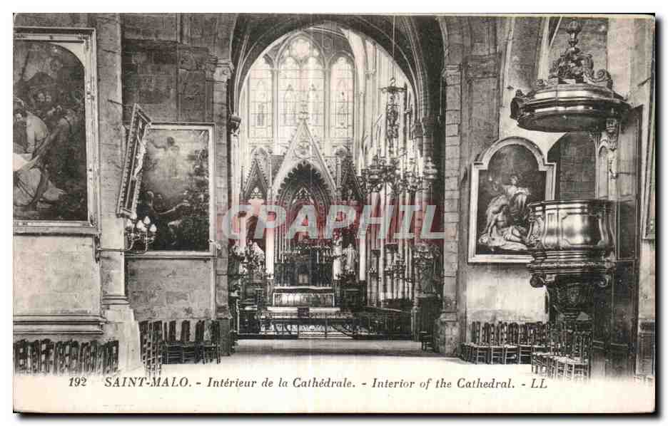 CPA Saint Malo Interieur de la Cathedrale Interior of the Cathedral