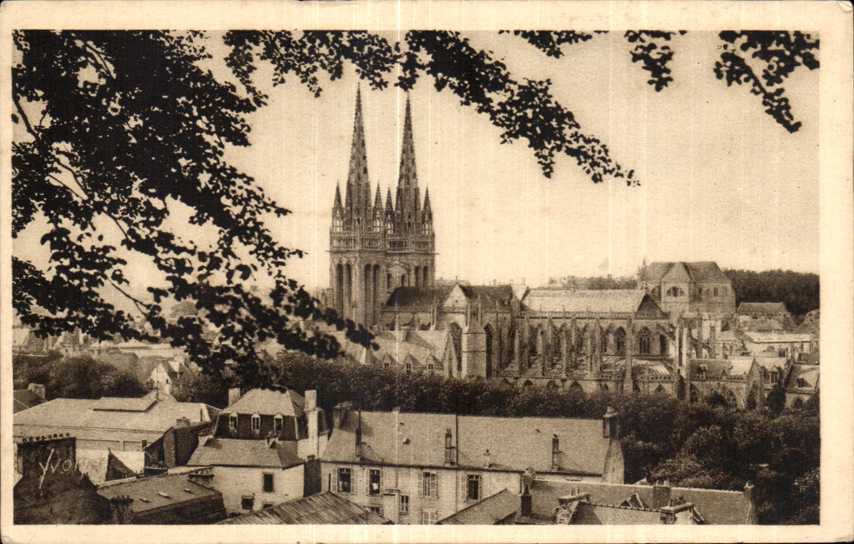CPA Quimper Vue generale prise du Frugy