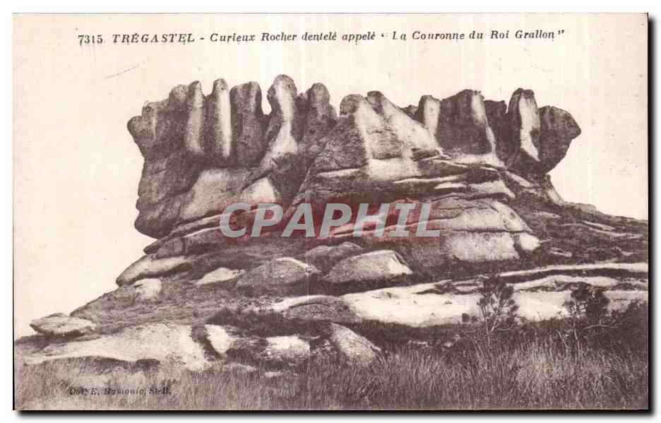 Trégastel - Curieux Rocher dentelé appelé « La Couronne du Roi Grallon » — Éditeur E. Bononie, n° 7315
