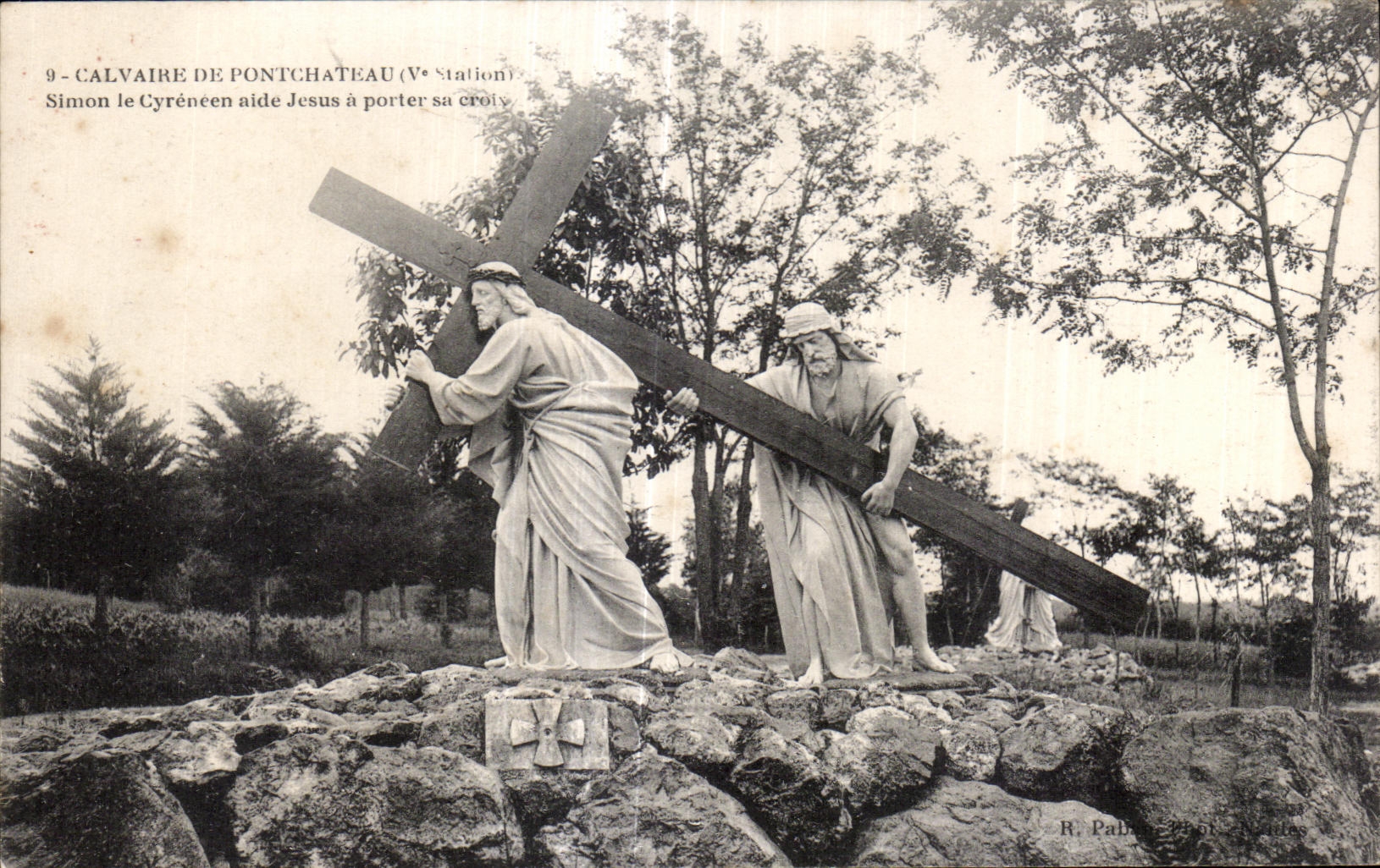 CPA Calvaire De Pontchateau Simon le Cyreneen aide Jesus a Porter su Crol