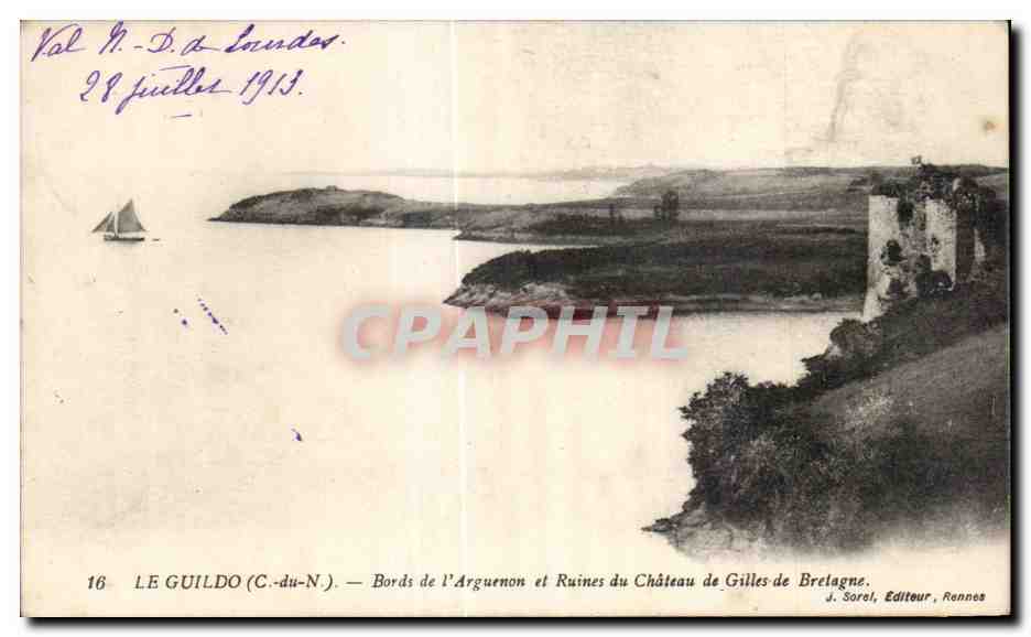 CPA Le Guildo Bords de l Arguenon et Ruines Chateau de Gilles de Breiagne