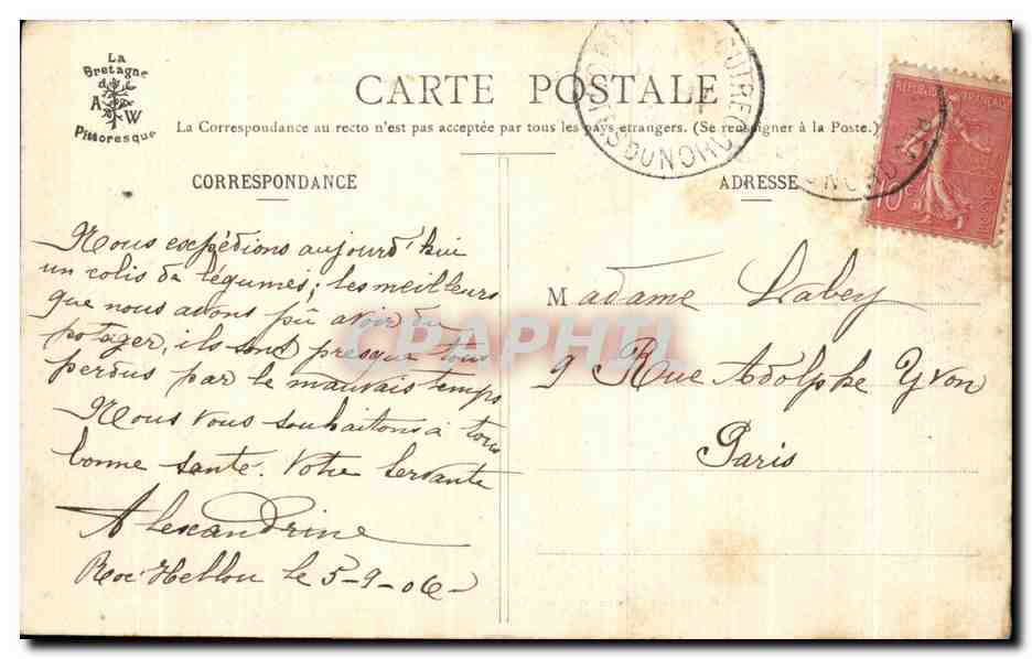 Plage de Trestraou — Perros-Guirec — Collection de Warren, St Brice — Reverso